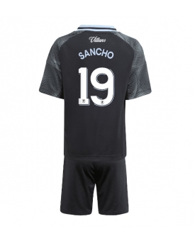 Aston Villa Jadon Sancho #19 Maglia Gara Trasferta Repliche 2025-26 Bambino Maniche Corte